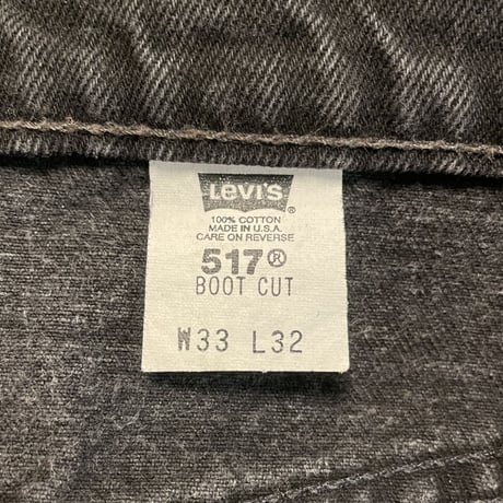 90s　Levis 517　ブーツカットデニム　ブラック　32×32　USA製　リーバイス　フレアパンツ　(S2990)