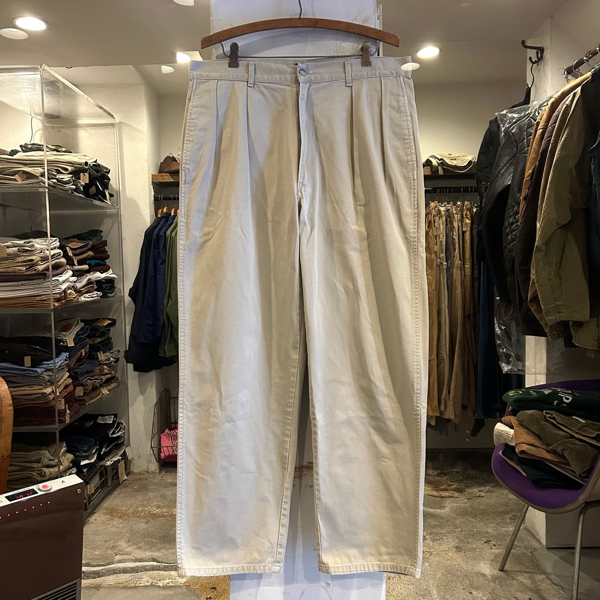 90s polo RalphLauren ポロチノ　チノパン　ベージュ　ワイド USED / 90s Polo Ralph Lauren ANDREW PANT ポロチノ ベージュ 34/29