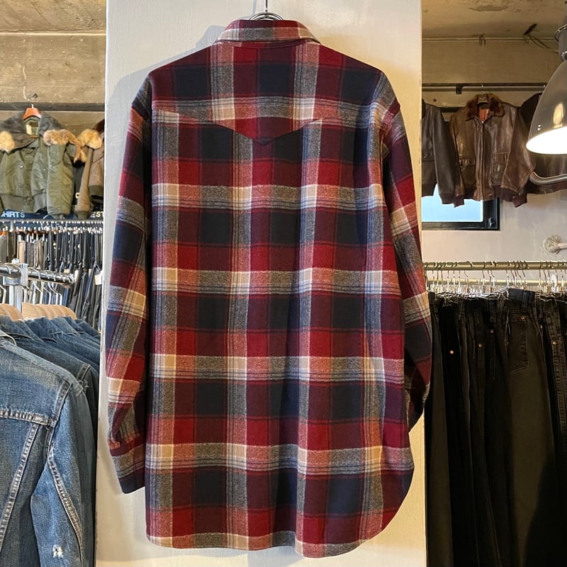 70s PENDLETON L/S ウエスタンシャツ L USA製 好配色 ペンドルトン ウー