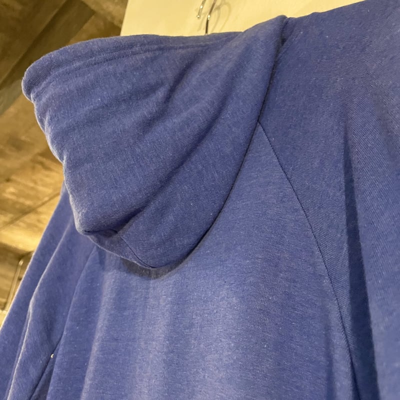 80s action フルジップパーカー ラグランスリーブ 青 レーヨン