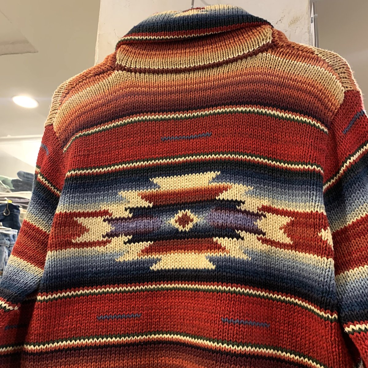LAUREN Ralph Lauren ネイティブ柄 ショールカラーニット