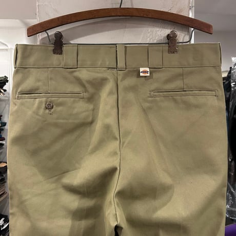 80s　Dickies 874　ワークパンツ　ディッキーズ　ベージュ　チビタグ　36×30　USA製　(S3996)