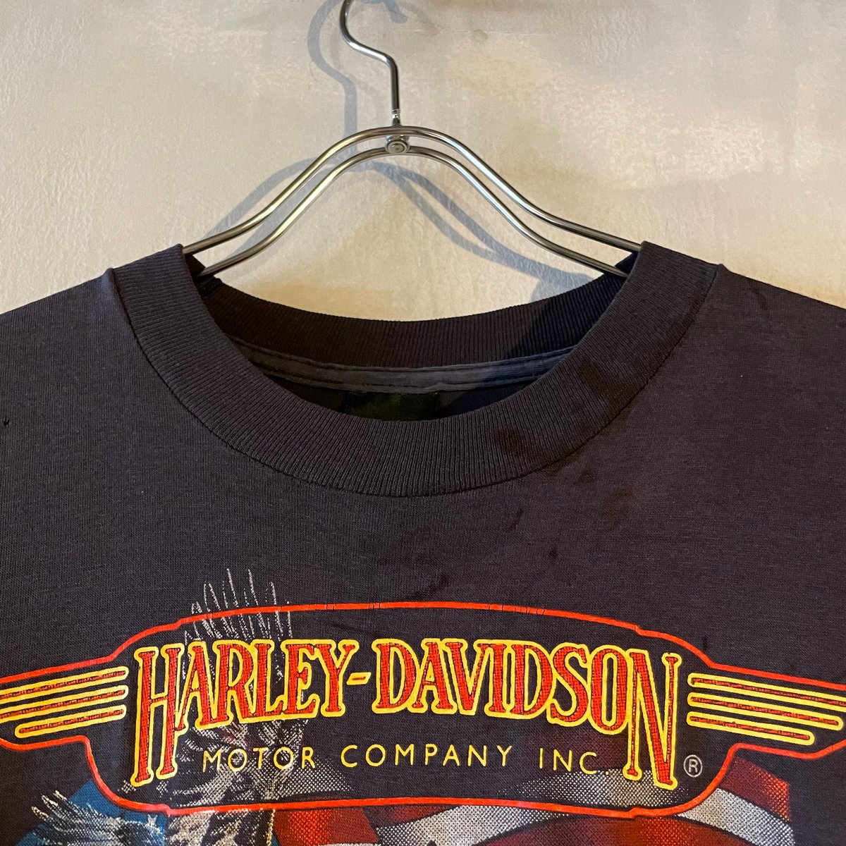 80s 3D EMBLEM HARLEY-DAVIDSON S/S Tシャツ ハーレーT US