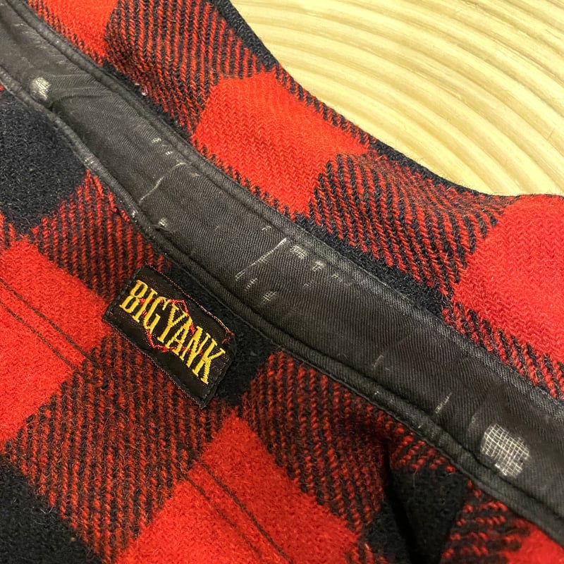 40s USA製 BIG YANK マチ付き ヴィンテージシャツ チェックシャツ 40年代 ビッグヤンク 赤 フランネル コットン │ヴィテージ古着