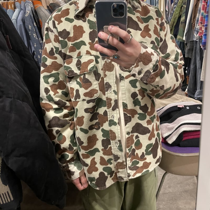 FIVE BROTHER / 長袖シャツ/L/コットン/マルチカラー/シャモアクロス/ダックハンターカモ FIVE BROTHER × JIM CATFISH HUNTER 80s ダブルネーム シ