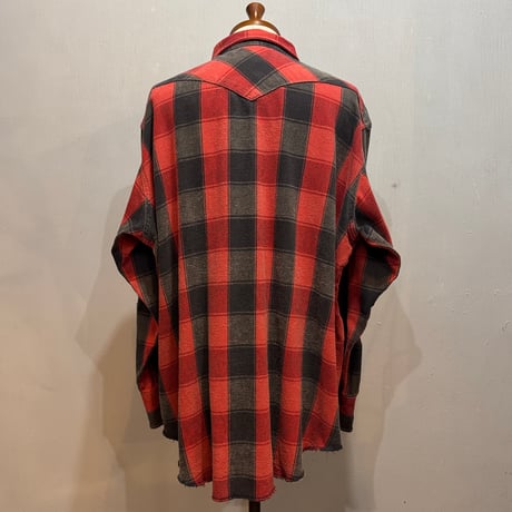 80s　Wrangler　L/S ウエスタンネルシャツ　Size 19　ラングラー　ウエスタンシャツ　(S5168)