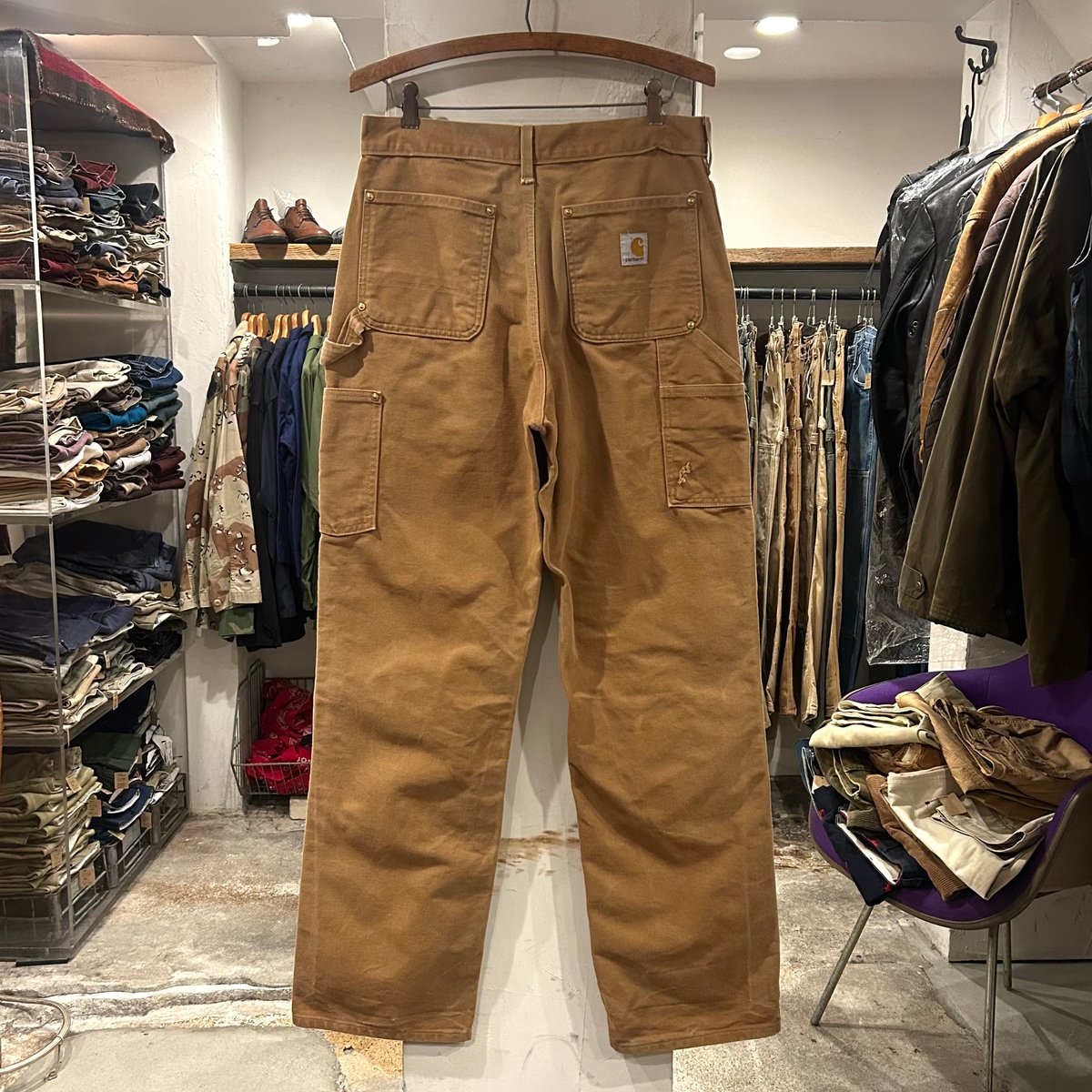 品質のいい Carhartt ダック地ペインターパンツ キャメル系ブラウン 品質のいい Carhartt ダック地ペインターパンツ キャメル系ブラウン