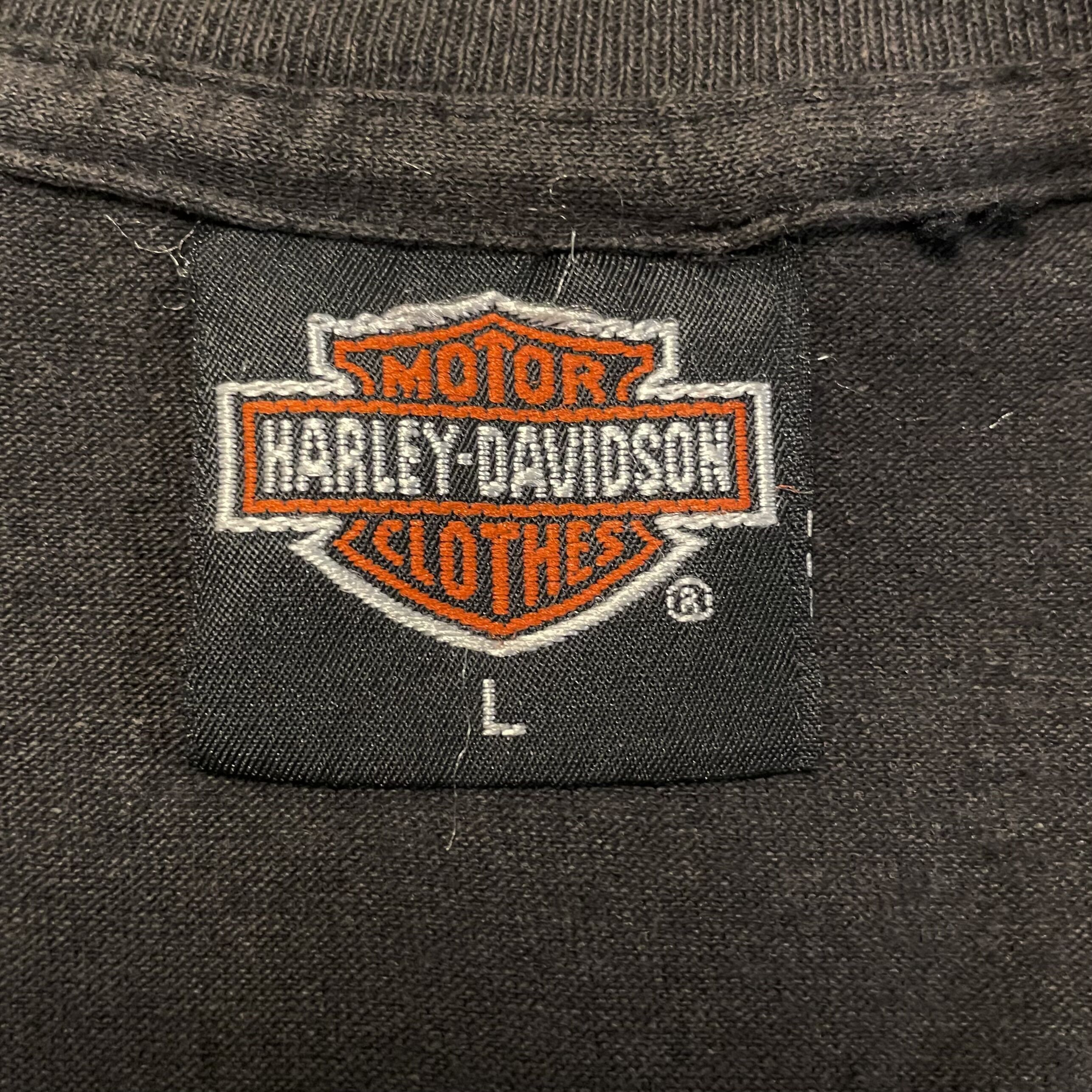 90s HARLEY-DAVIDSON S/S Tシャツ 3D EMBLEM BLACK HI