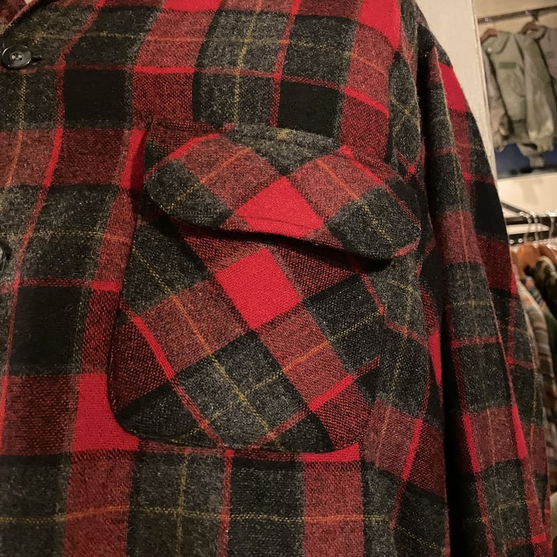 50s TOWNCRAFT Vintage Wool Shirt オープンカラー ウールシャツ