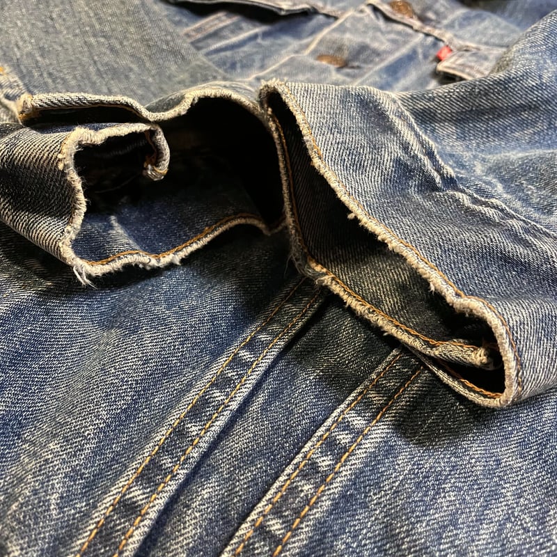 70s Levi's リーバイス 70505 布ケアタグ スモールe最初期 70s Levi's 70505-0217 デニムジャケット ケアタグ スモールe