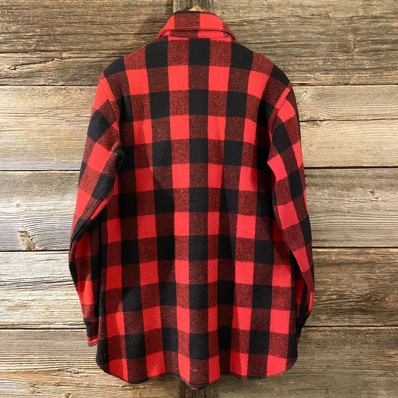 Woolrich 40s 黒タグREG表記 USA製 バッファローチェック ウール