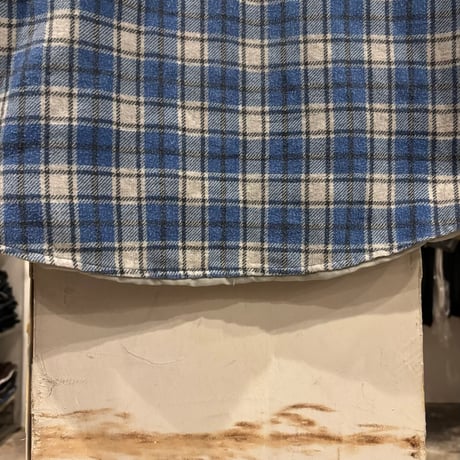 80s　Sears　L/S フランネルシャツ　Size M　キルティングライナー　コットンシャツ　チェックシャツ　(S5487)
