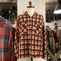 50s　Mc call　Vintage Print Nel Shirt　プリントネルシャツ　コットンシャツ　ヴィンテージシャツ　オレンジ　(S2839)