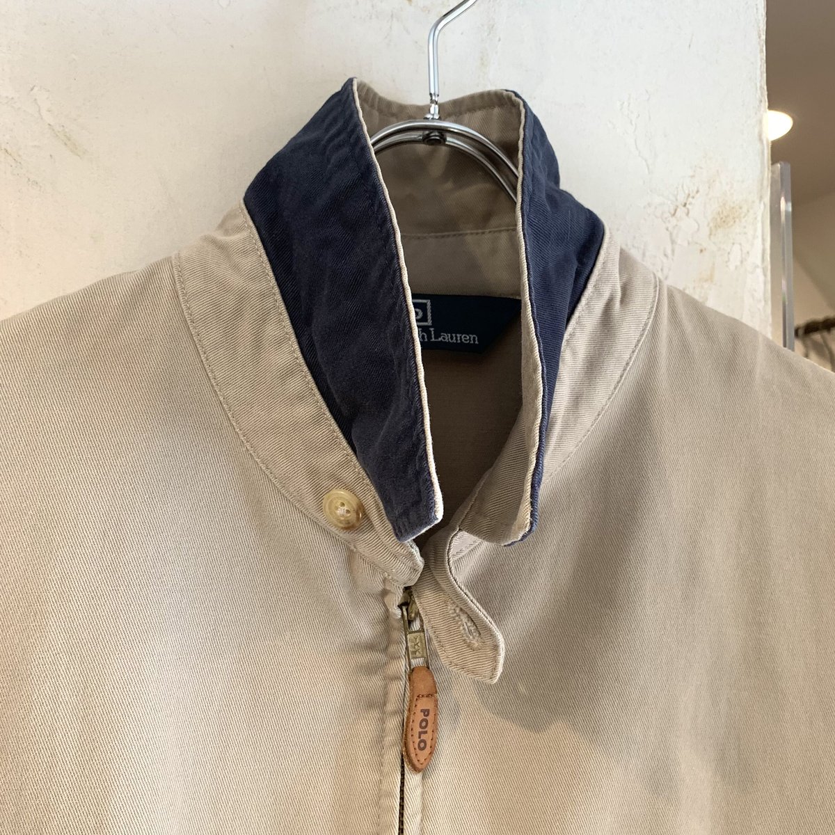 80s POLO RALPH LAUREN/USA製/チンストラップ襟裏チェック 80s POLO RALPH LAUREN/USA製/チンストラップ襟裏チェック