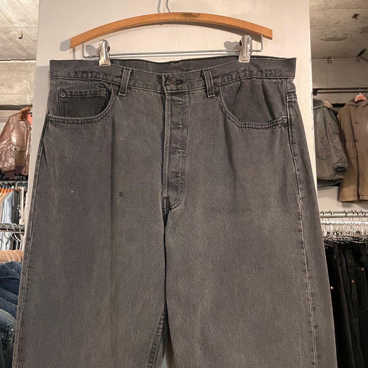 90年代 Levi's 501 後染め ブラックデニムパンツ 36×31½ USA製 90年代 Levi's 501 後染め ブラックデニムパンツ 36×31½ USA製