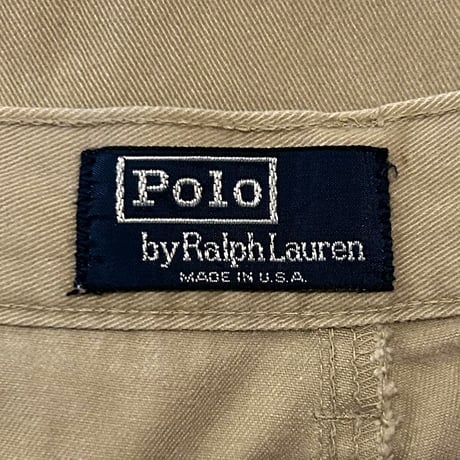 90s　Polo by Ralph Lauren　ポロチノ　ラルフローレン　チノパン　ベージュ　TALONジップ　33×33　USA製　(S3967)