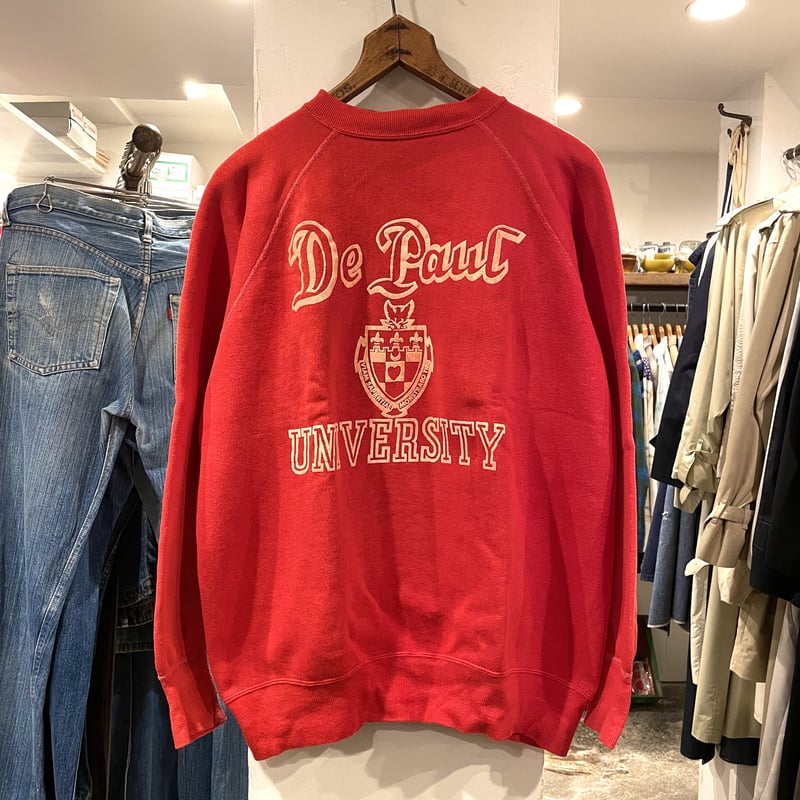 ヴィンテージ カレッジ スウェット フロッキー vintage sweat 70s ヴィンテージ スウェット カレッジ フロッキープリント | 旅