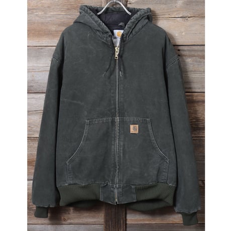 carhartt　アクティブジャケット　ＸＬ　モスグリーン　ダック地　ワークジャケット　カーハート　(Y0050)