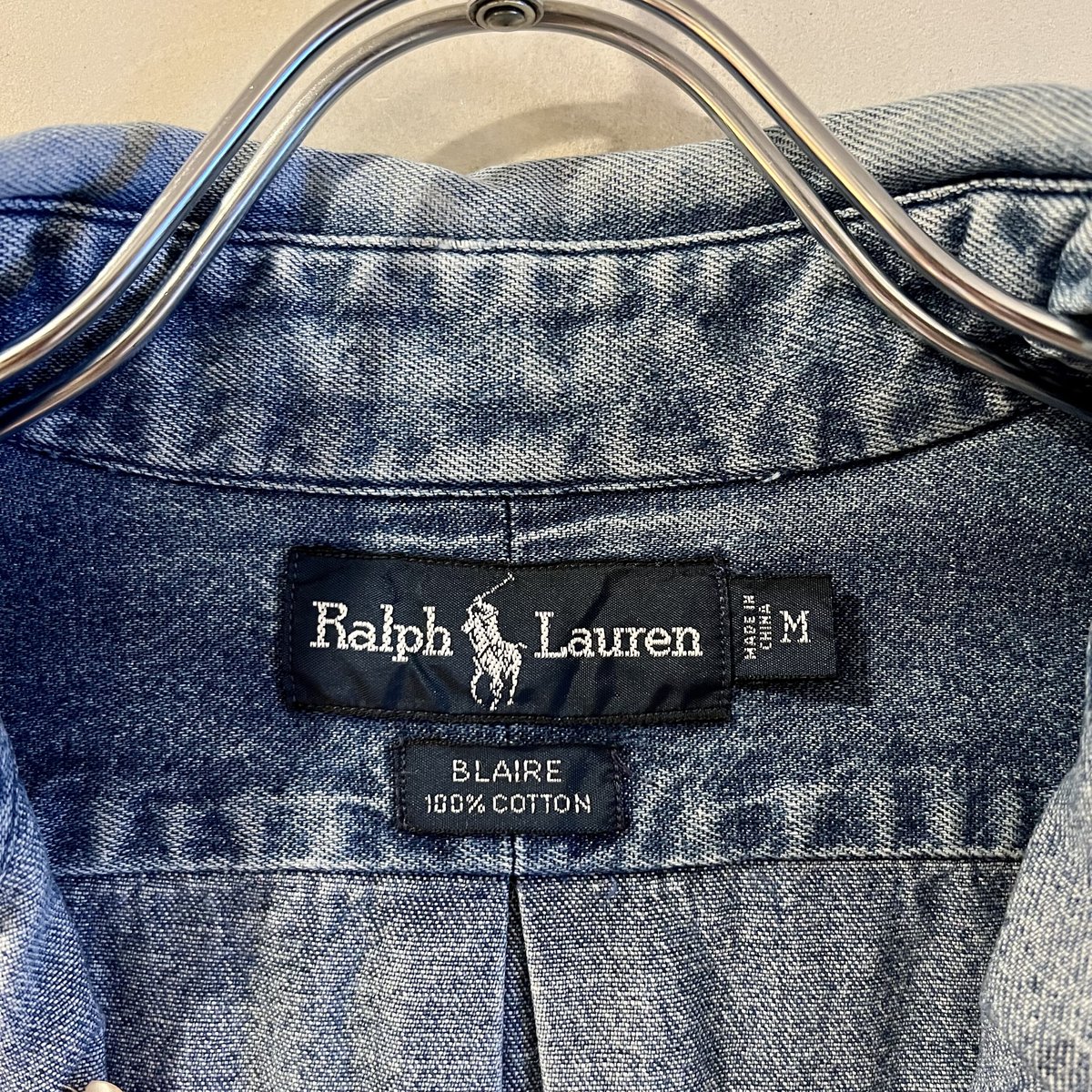 90s Ralph Lauren L/Sデニムシャツ ラルフローレン ボタンダウンシャツ