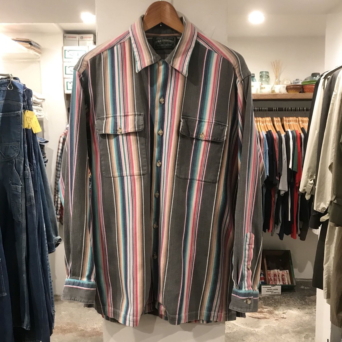POLO COUNTRY RALPH LAUREN ネイティブ柄 コットンシャツ 90s