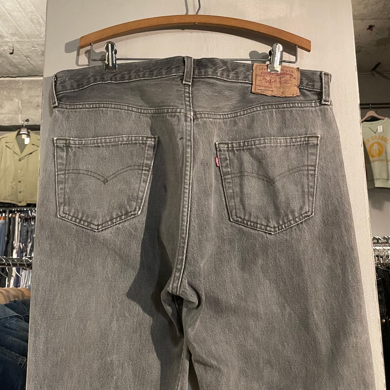 90s Levi's 501 先染めブラックデニム パンツ 36×28 USA製 カットオフデ