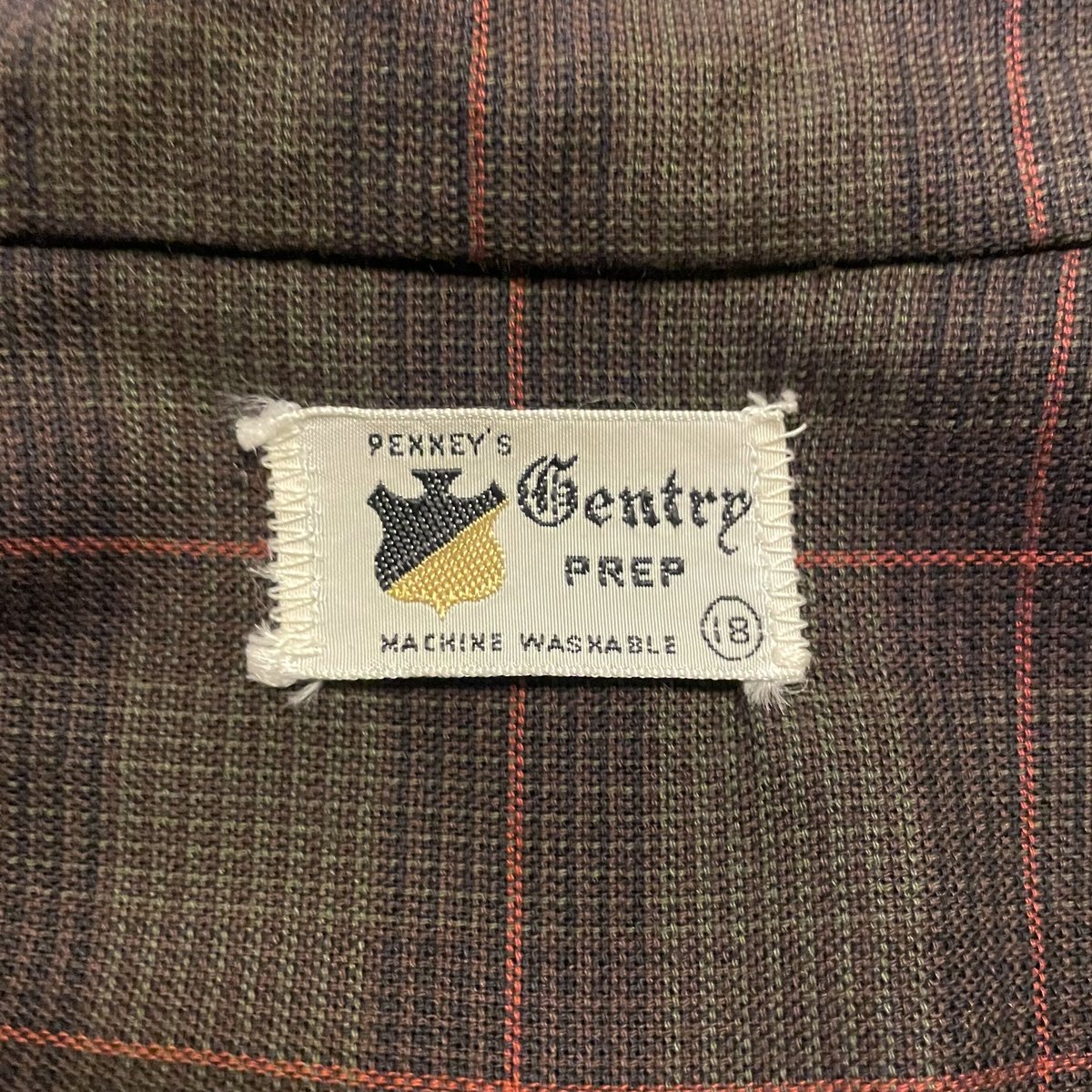 60s　PENNEY’S Gentry　Vintage L/S Shirt　3点留ボタン　チェック柄　ぺニーズ　ヴィンテージシャツ　ボタンダウン　 (S2816)