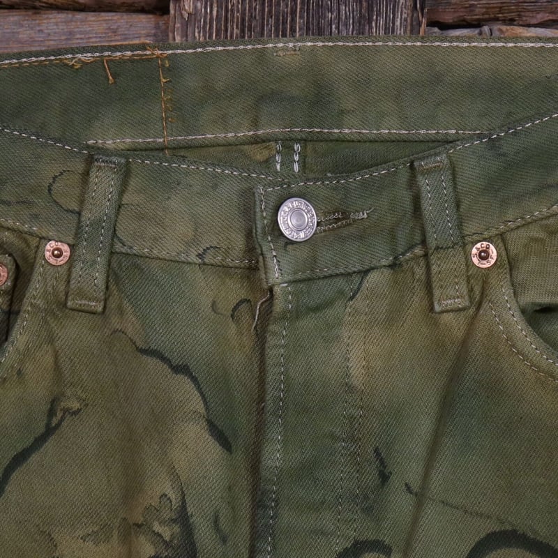 Levis 501 90s USA製 後染めデニムパンツ カモフラ 迷彩柄 リーバイス