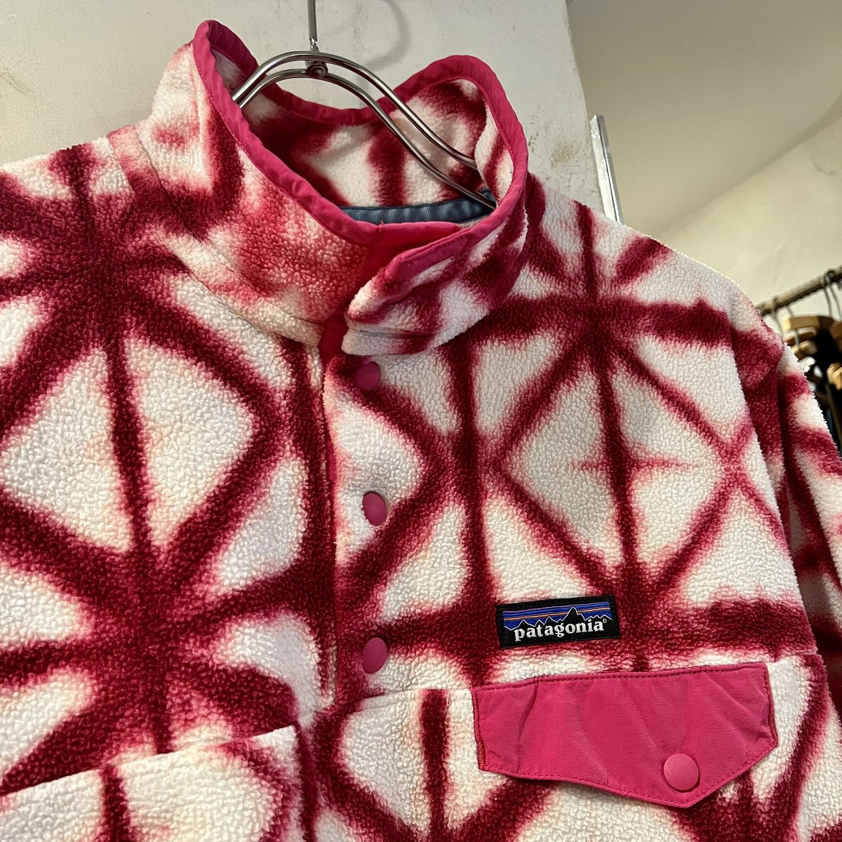 パタゴニア総柄フリース 90s USA製 patagoniaパタゴニア 総柄 フリース スナップT L