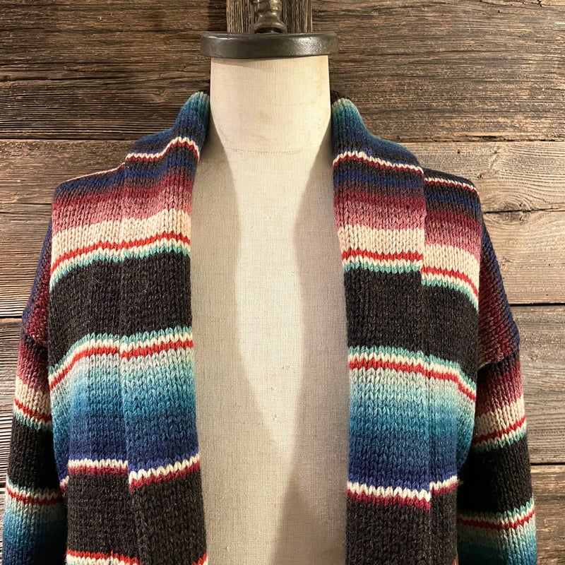 RALPH LAUREN 90s ネイティブ柄 ショールカラー ウールニット RALPH LAUREN 90s ネイティブ柄 ショールカラー ウールニット