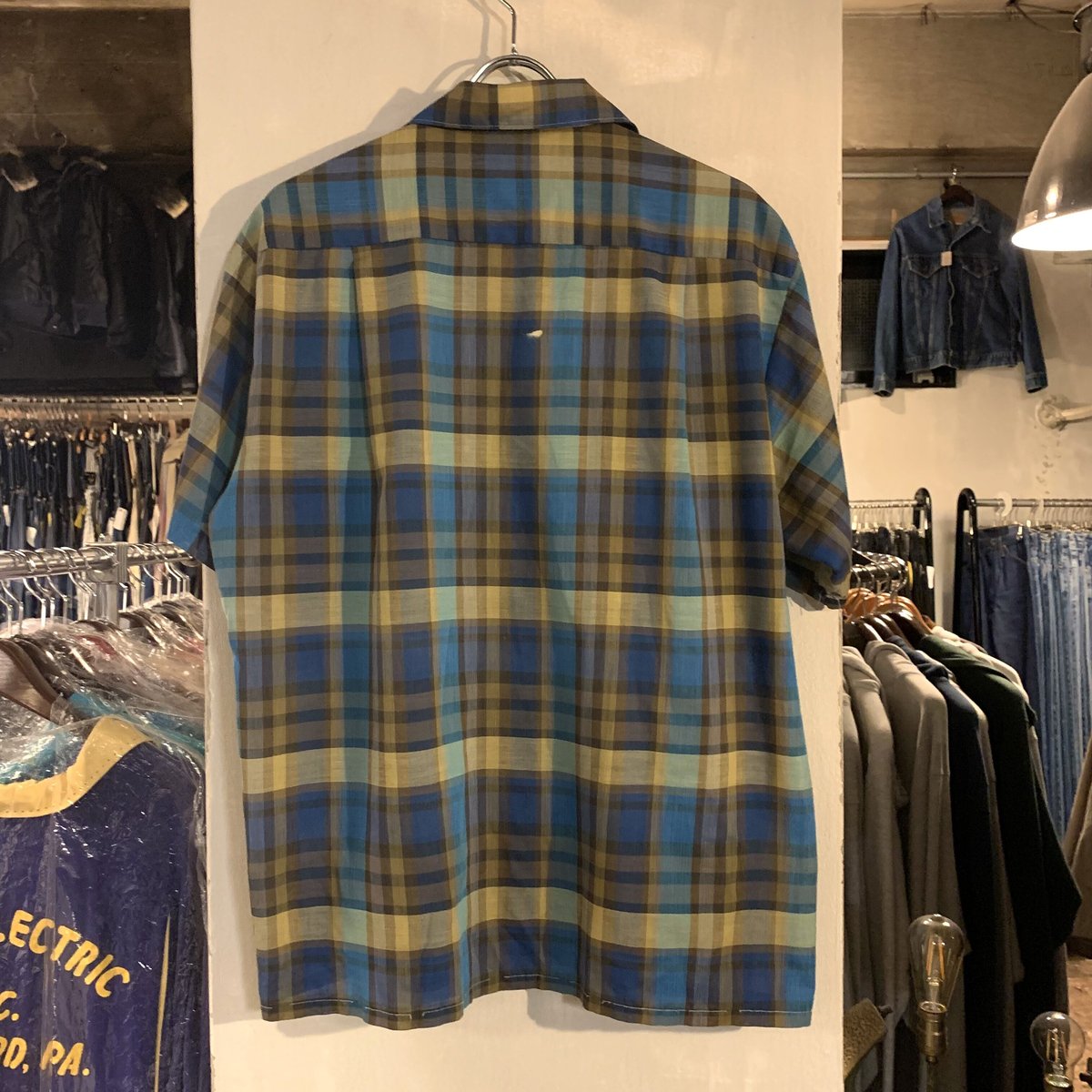 60s BRENT オープンカラーシャツ ショートスリーブ チェック柄 60s BRENT オープンカラーシャツ ショートスリーブ チェック柄