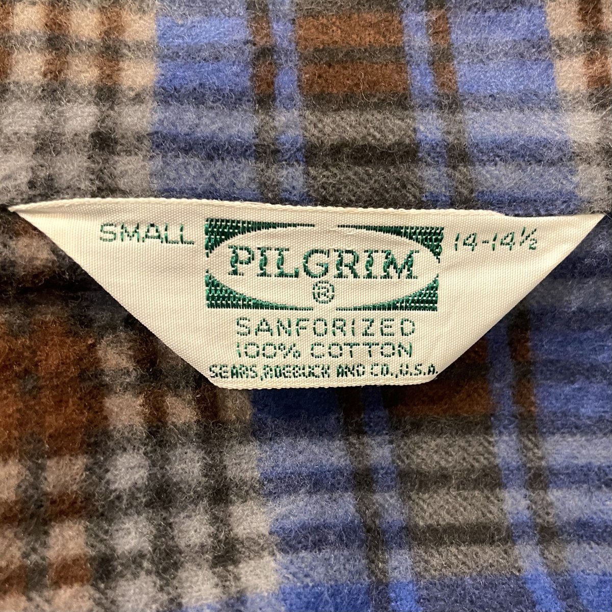 60s PILGLIM ピルグリム プリントネルシャツ 千鳥柄 レッド チェック