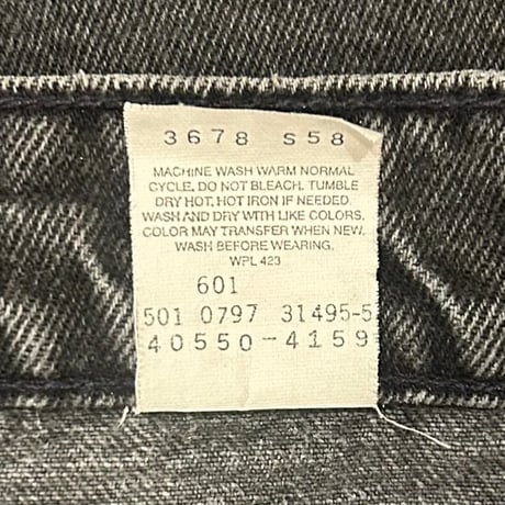90s　Levi's 40550 4159　リーバイス　ブラックデニムパンツ　38×29 ½　USA製　1997年　(S4337)