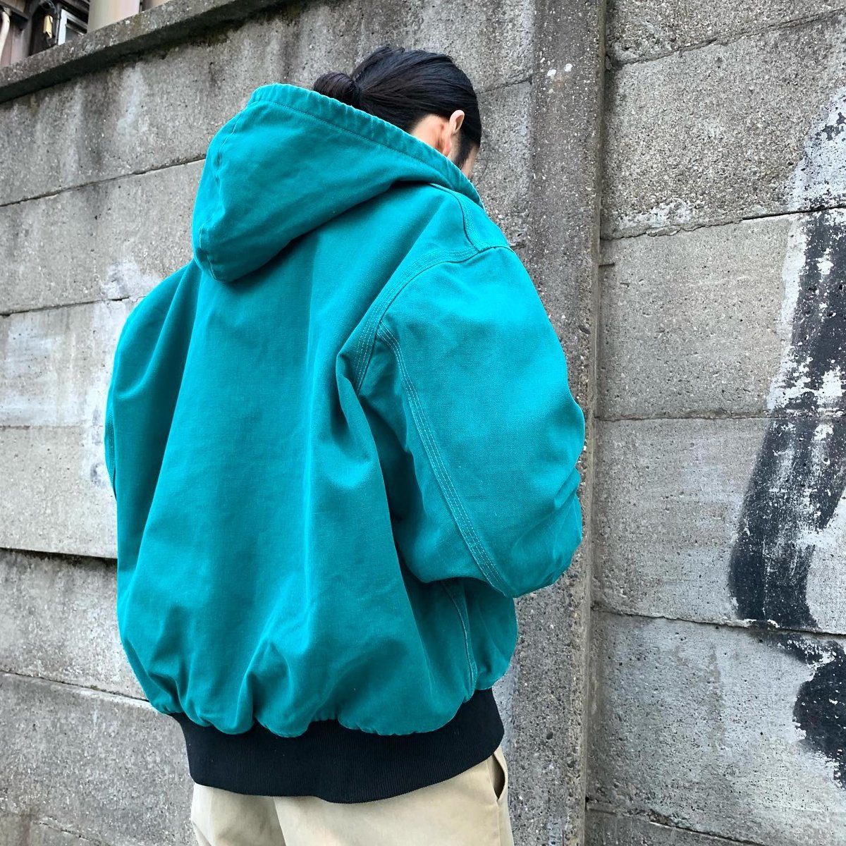 80s Carhartt カーハート アクティブジャケット ターコイズブルー 