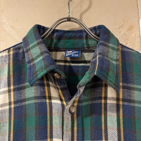 80s　MIGHTY MAC　L/S ネルシャツ　Size L　マイティ マック　コットンシャツ　(S4877)