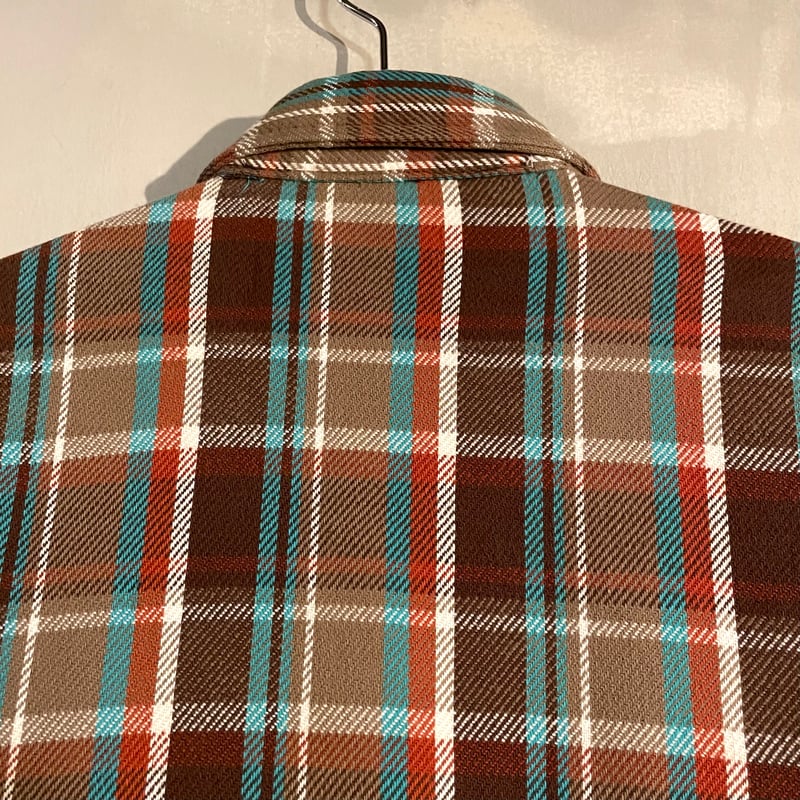 saga outer wear ネルシャツ風ウェア　Lサイズ シャカウェア プレイド フランネル オーバーシャツ メンズ