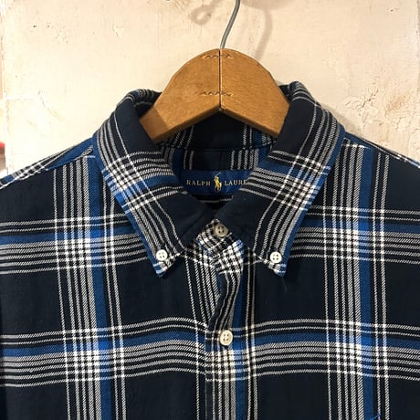 RALPH LAUREN　L/Sネルシャツ　ラルフローレン　Size L　ボタンダウン　長袖シャツ　(S3765)