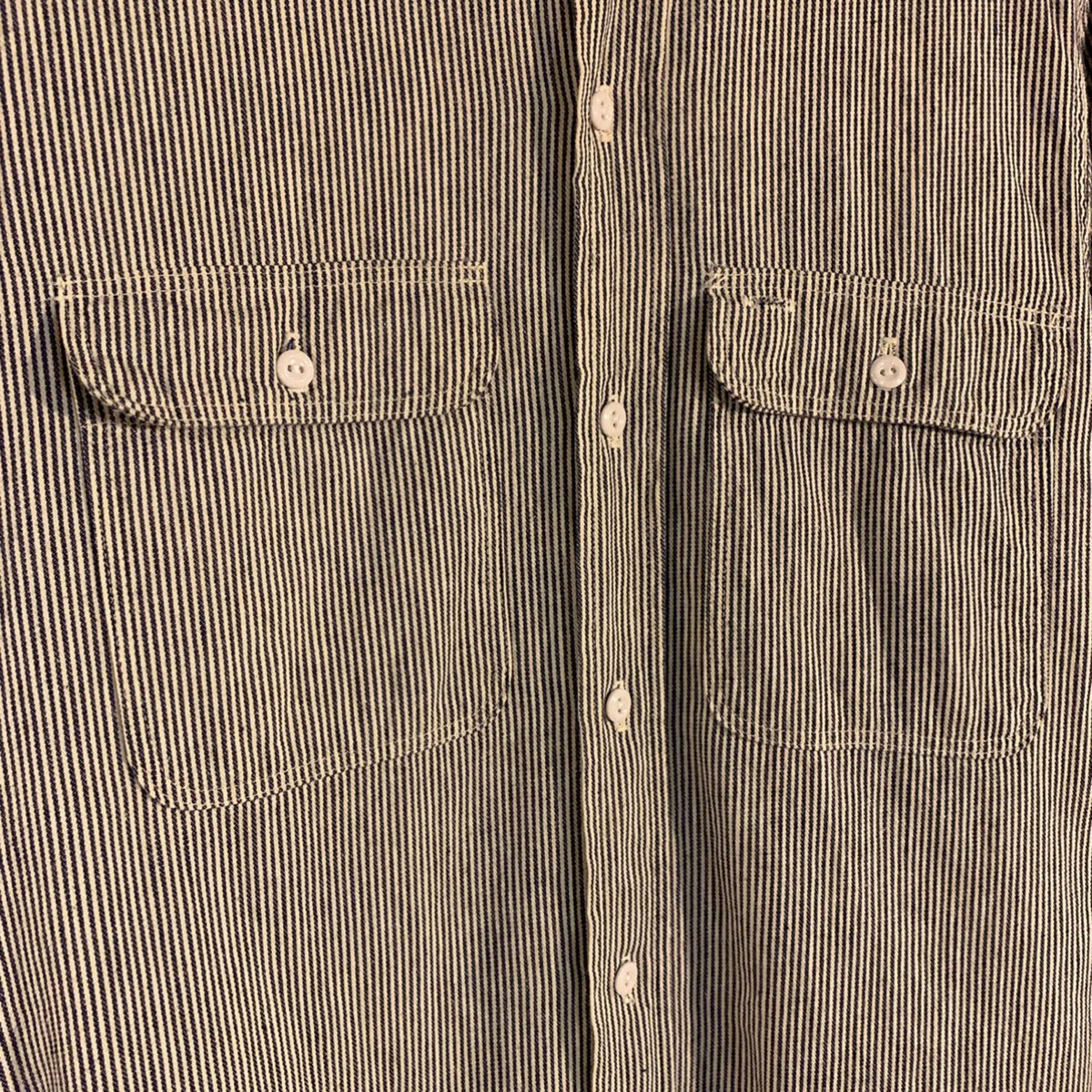 70s BIG MAC ヒッコリーストライプシャツ ワークシャツ COTTON 100% L/