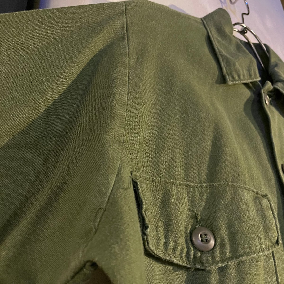 70sアメリカ海兵隊ユーティリティシャツ，ＵＳＭＣ 70年代 70s アメリカ軍 米軍 ミリタリー カーキ 海兵隊