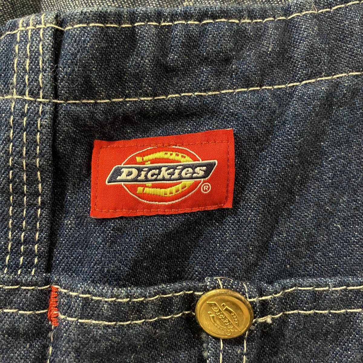 【90年代】ディッキーズ オーバーオール 90s USA製 Dickiesディッキーズ デニム オーバーオール w36 L30