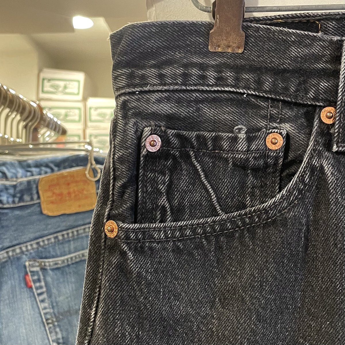 Levi's 501 90年代 後染めブラックデニム ボタン裏532 USA製