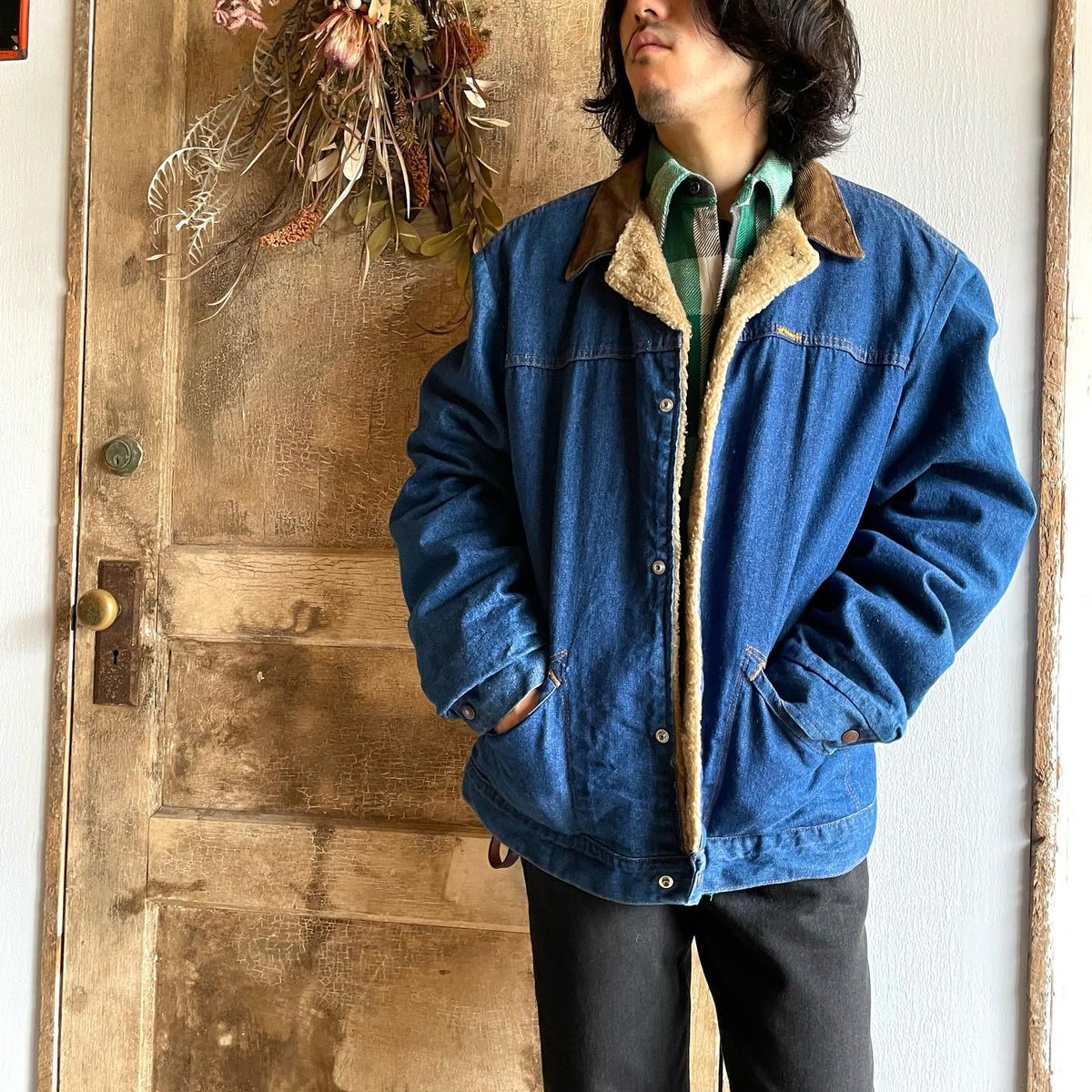 80s Wrangler デニムボアジャケット 74230NV USA製 ラングラー 80s Wrangler デニムボアジャケット 74230NV USA製 ラングラー