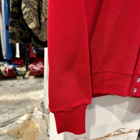 IZOD　アクリルカーディガン　アイゾッド　USA製　赤　M　(S3520)