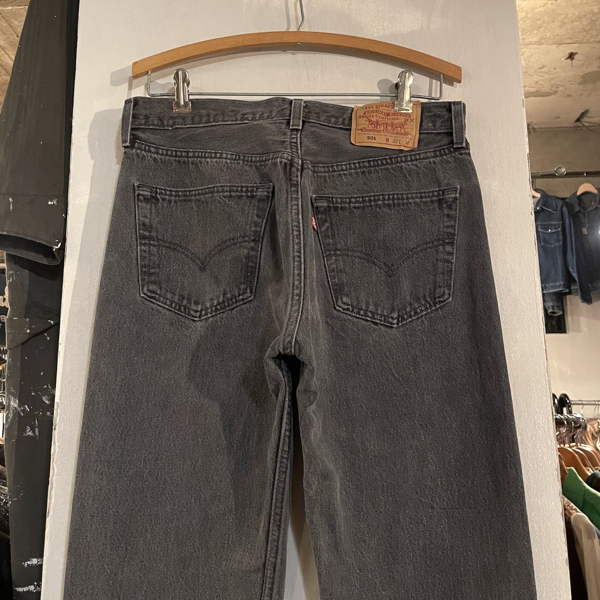 90s Levi's 501 0660 後染め ブラックデニム パンツ 32×33 USA製