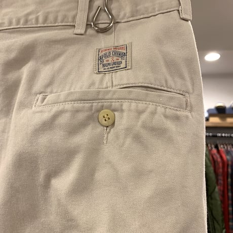 90s　POLO by Ralph Lauren　チノパン　ポロチノ　ラルフローレン　タック入り　アイボリー　USA製　(S3570)