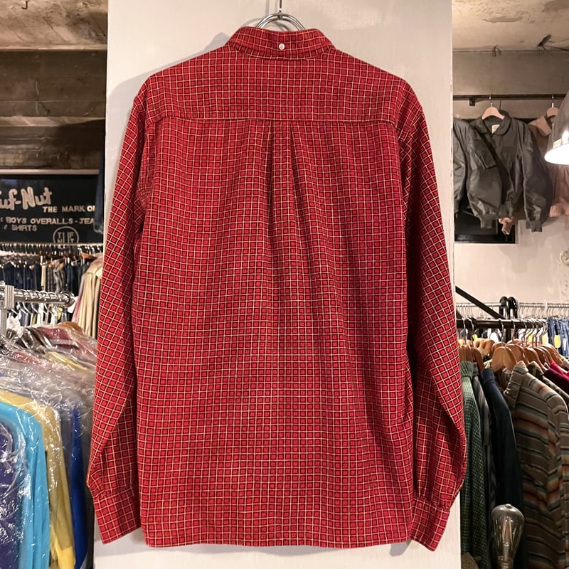 60s Brent プリントネルシャツ 3点留めボタン ボックス