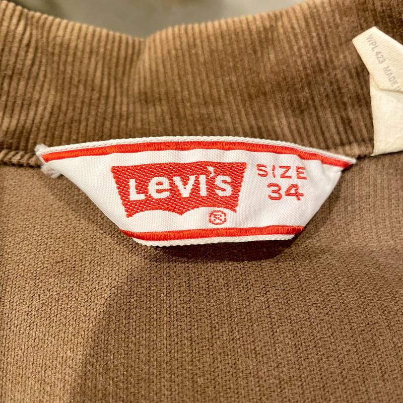 Levis 70505-1529 コーデュロイジャケット 70s USA製 ダークブラウン (