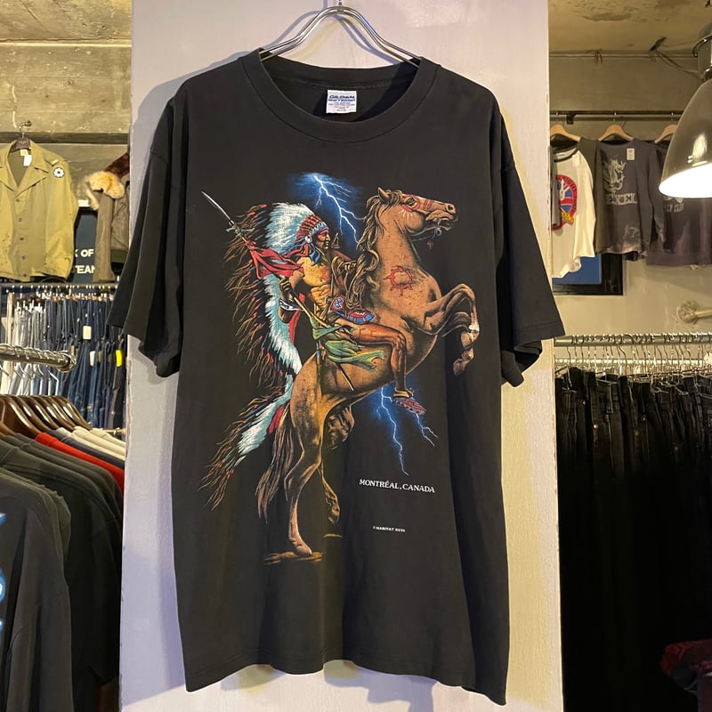 90s GILDAN S/S Tシャツ CANADA製 Size XL ネイティブ サンダー