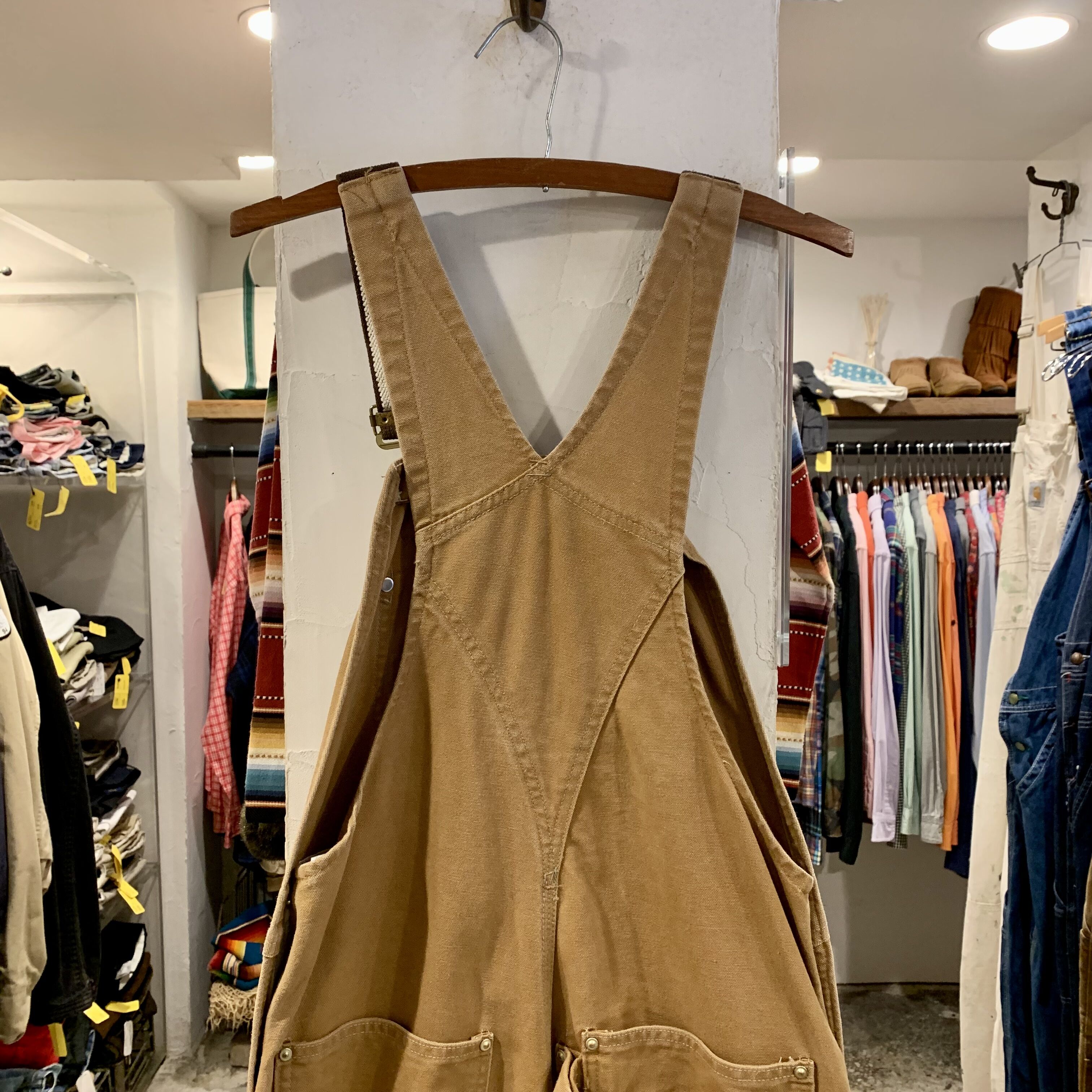 90s Carhartt ダック地 オーバーオール ダブルニー カーハート (S2187