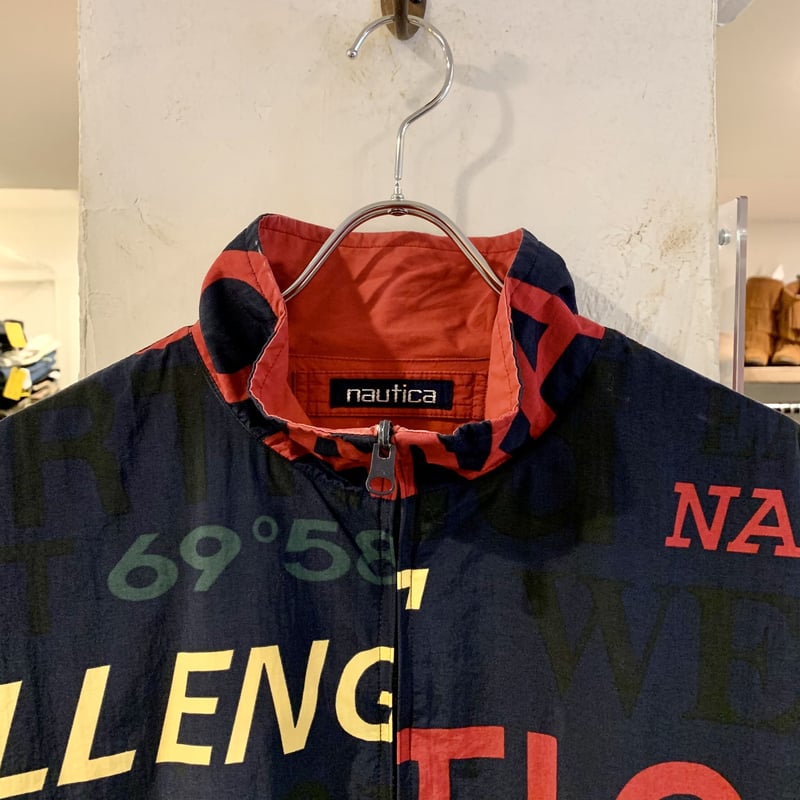 90s nautica リバーシブル ナイロンジャケット 総柄 ノーティカ (S1969