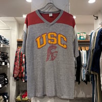80s　Champion　S/S Tシャツ　USA製　Size XL　チャンピオン　染み込み　USC トロージャンズ　トリコタグ　(S4837)